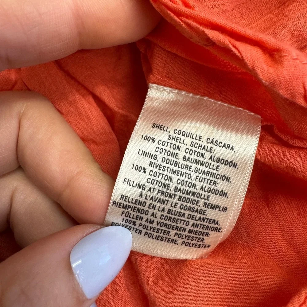 Vanessa Virginia Dress Womens Small Orange‎ Gauze Braided Straps Anthropologie